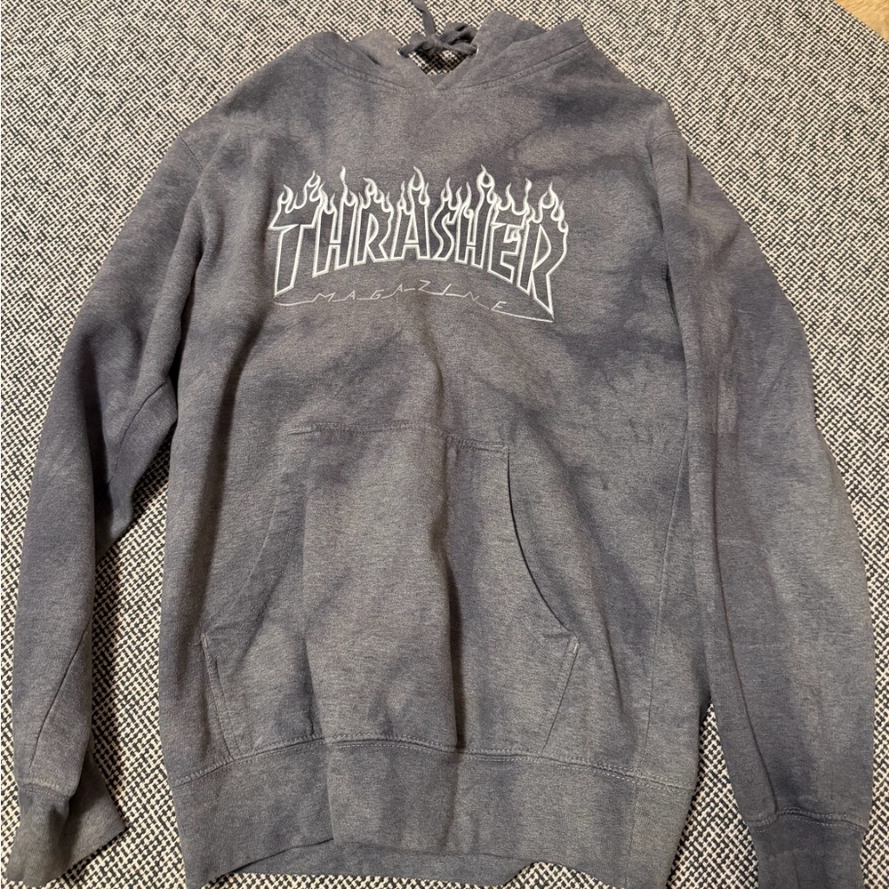 Thrasher Charcoal Flame Logo Sweatshirt
